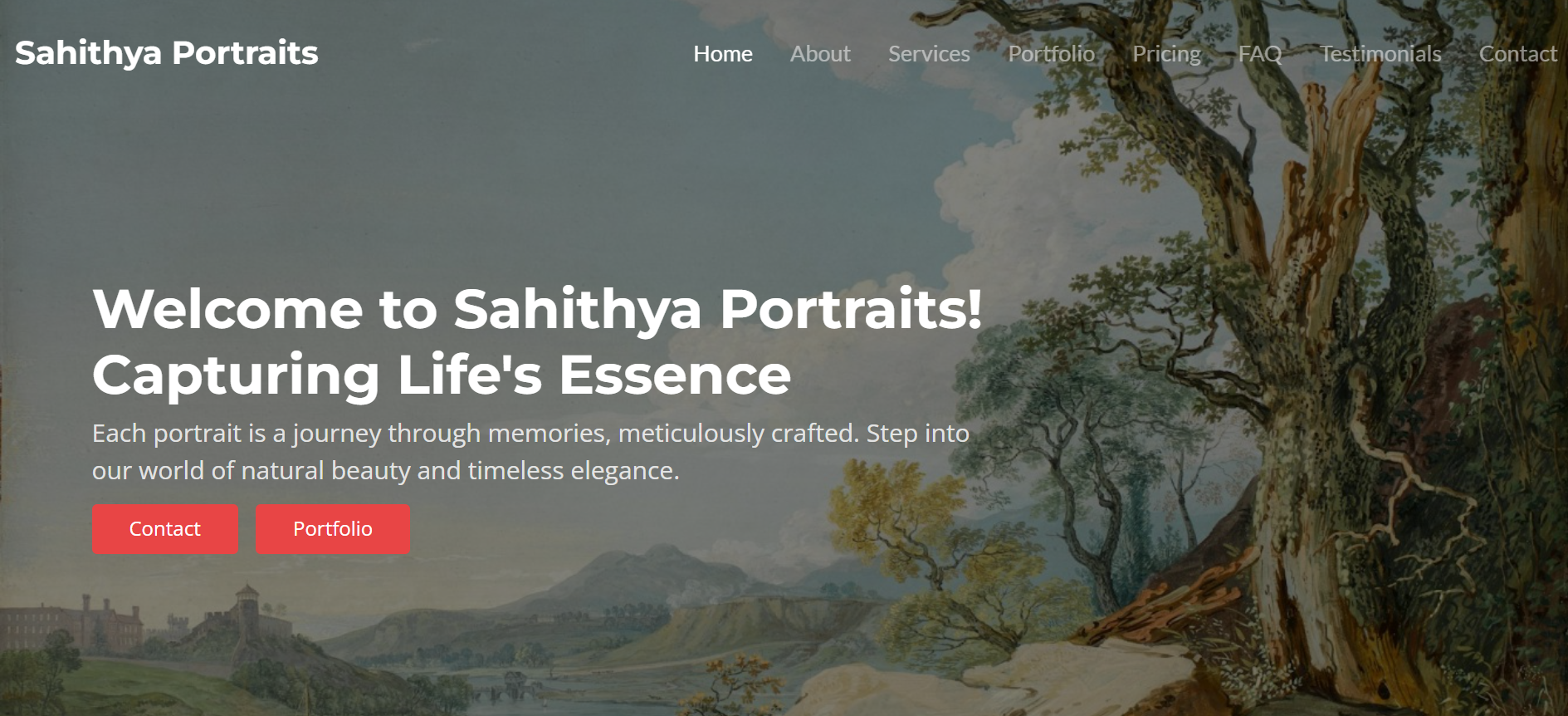 Sahithya Portarits Website